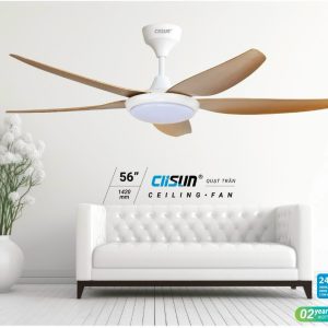 Quạt Trần Clisun 5c-03 DC Gỗ Sáng Có Đèn