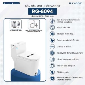 Bồn cầu liền khối Rangos RG-8094