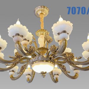 Đèn Chùm 15 Tay Nến Mạ Đồng 7070/15