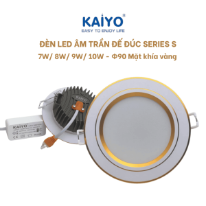 Đèn Âm Trần 7W Viền Vàng 3 Màu S7 Kaiyo