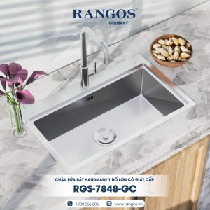 Chậu Rửa Bát Hanmade1 Hố Lớn Có Giật Cấp RGS-7848-GC
