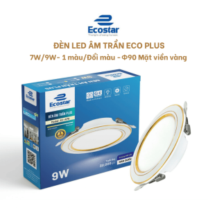 Âm trần eco 9w viền vàng- ánh sáng trắng