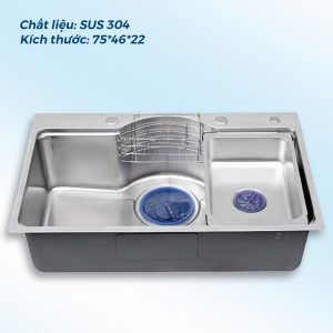 Chậu Rửa Bát Bán Nguyệt 1 Hố Inox 304