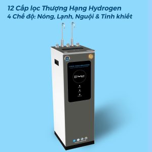 Máy lọc nước Perfect khoáng kiềm giàu Hydrogen nóng lạnh nguội 4 chế độ nước thượng hạng, tủ slim sang trọng (P39)