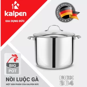 Nồi luộc gà inox 304 cao cấp 5 đáy Kalpen Lermat 30cm