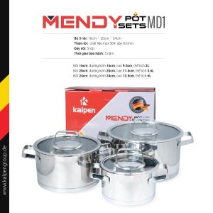 Bộ nồi inox 304 cao cấp 5 đáy Kalpen MD1