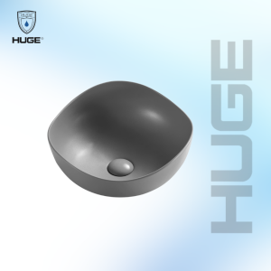 Chậu lavabo dương Huge H-LT1380M Tròn xám