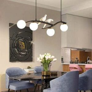 Đèn thả thân đen chao thuỷ tinh