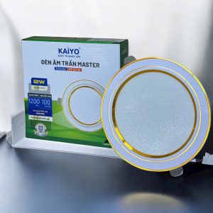 Đèn âm trần 12w viền vàng S12 Kaiyo – AS trắng