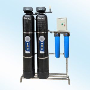 Bộ lọc nước tổng 2 cột composite sợi thủy tinh van tự động cao cấp, màu đen (model: PA02)